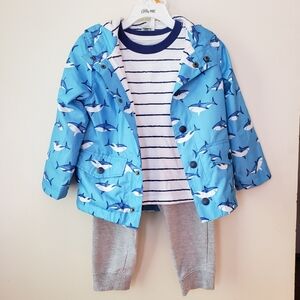 Little Me Raincoat Set 3T Shark